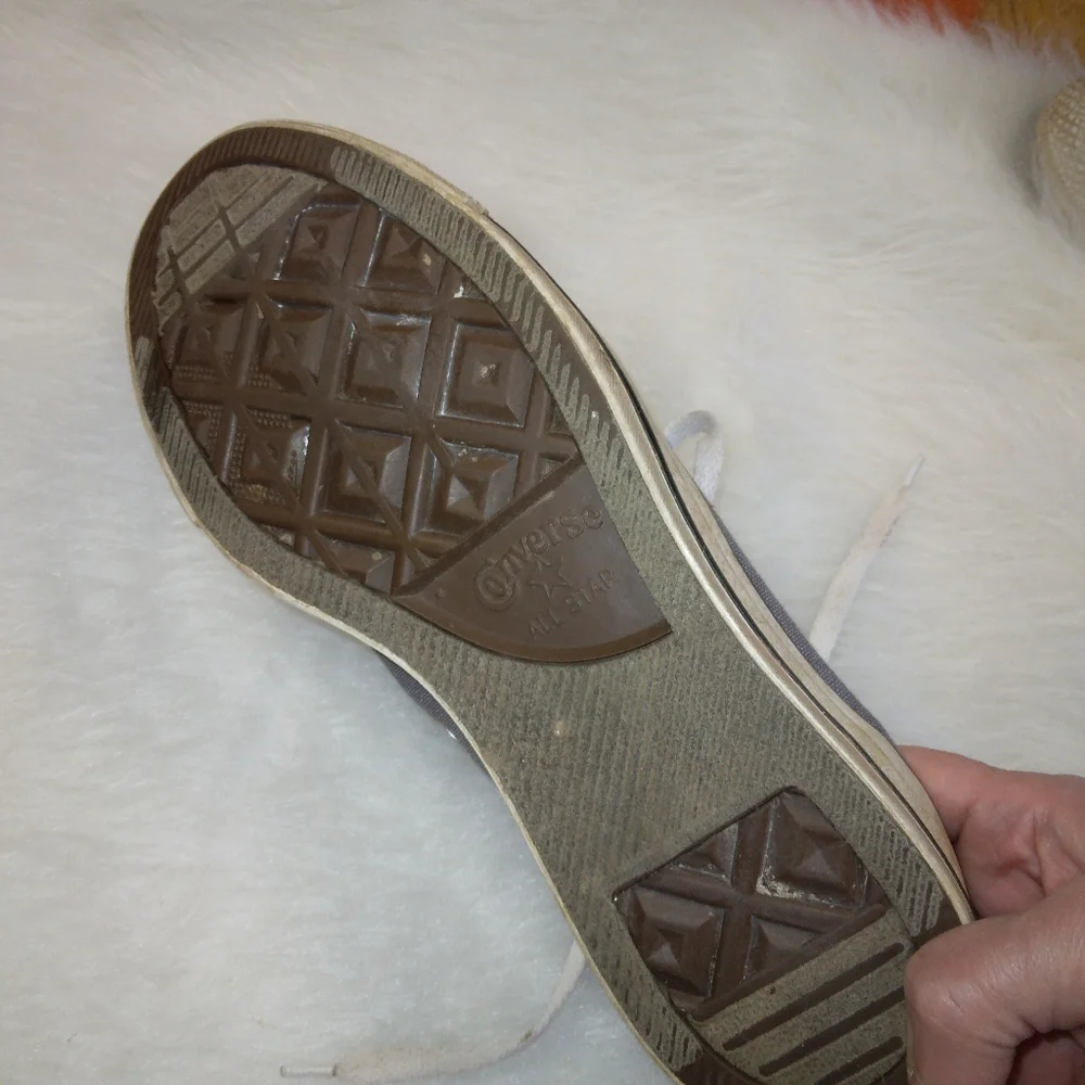 SHOES Converse low, double tongue,  pink & gray, size 10.5 - Picture 7 of 11